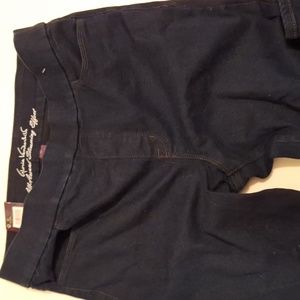 Gloria Vanderbilt Women's Zoey Pull On Straight Leg Pants Large Dark Wash